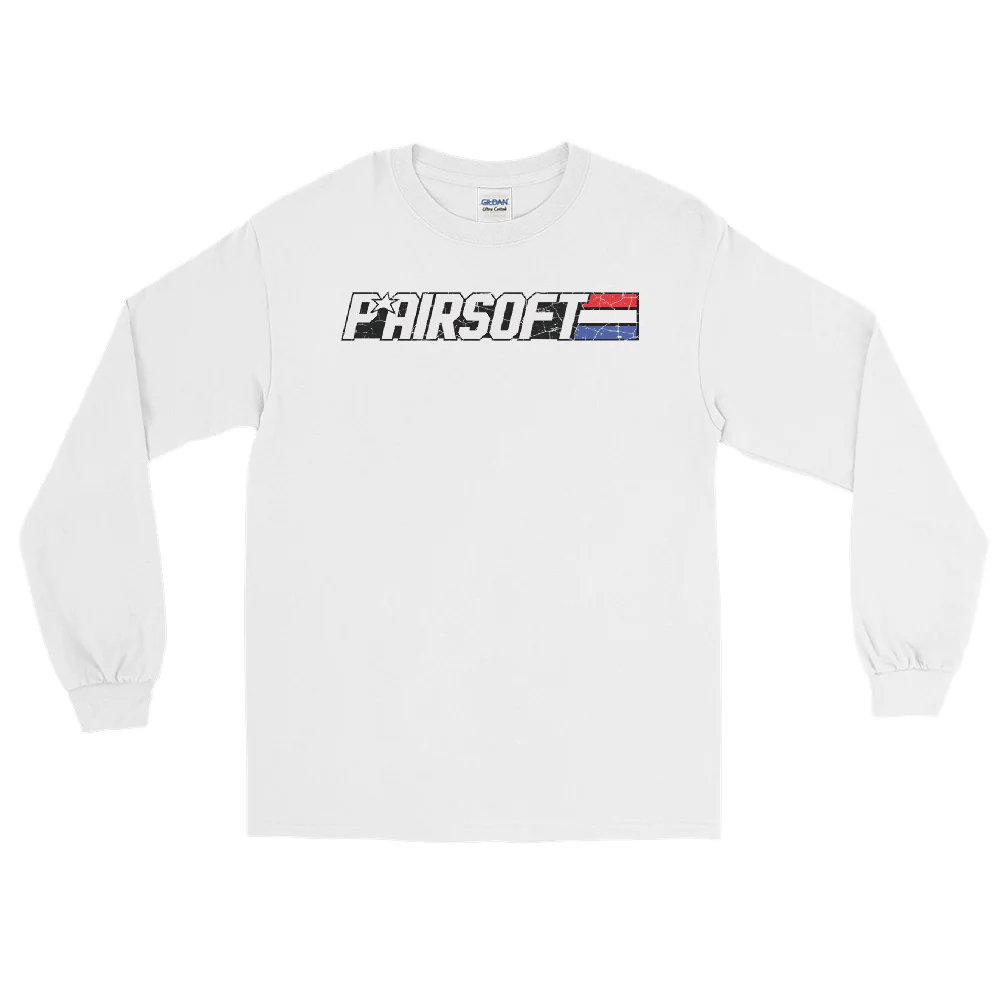 P* Airsoft RETRO logo Men’s Long Sleeve Shirt - Image 2