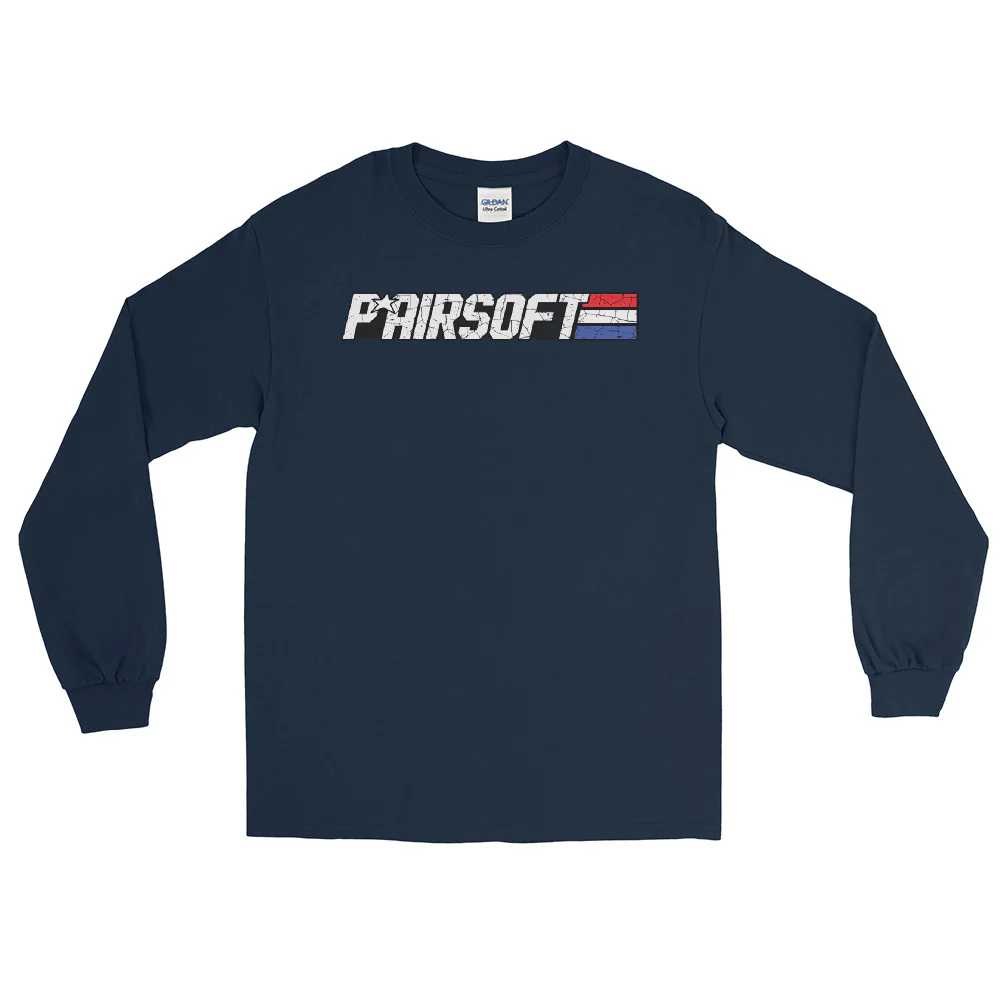 P* Airsoft RETRO logo Men’s Long Sleeve Shirt - Image 3