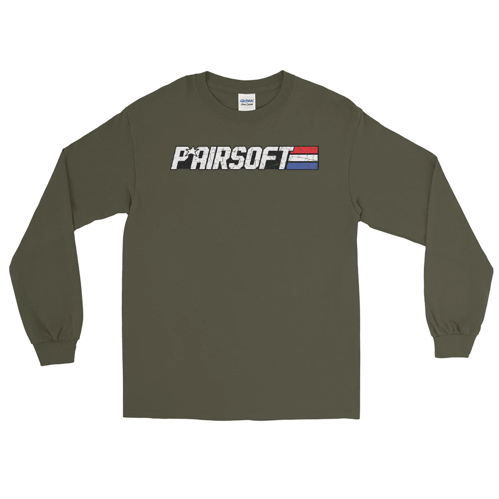 P* Airsoft RETRO logo Men’s Long Sleeve Shirt - Image 4