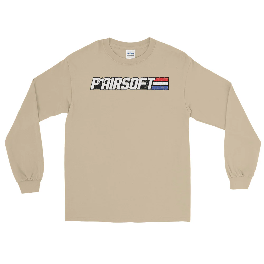 P* Airsoft RETRO logo Men’s Long Sleeve Shirt - Image 7